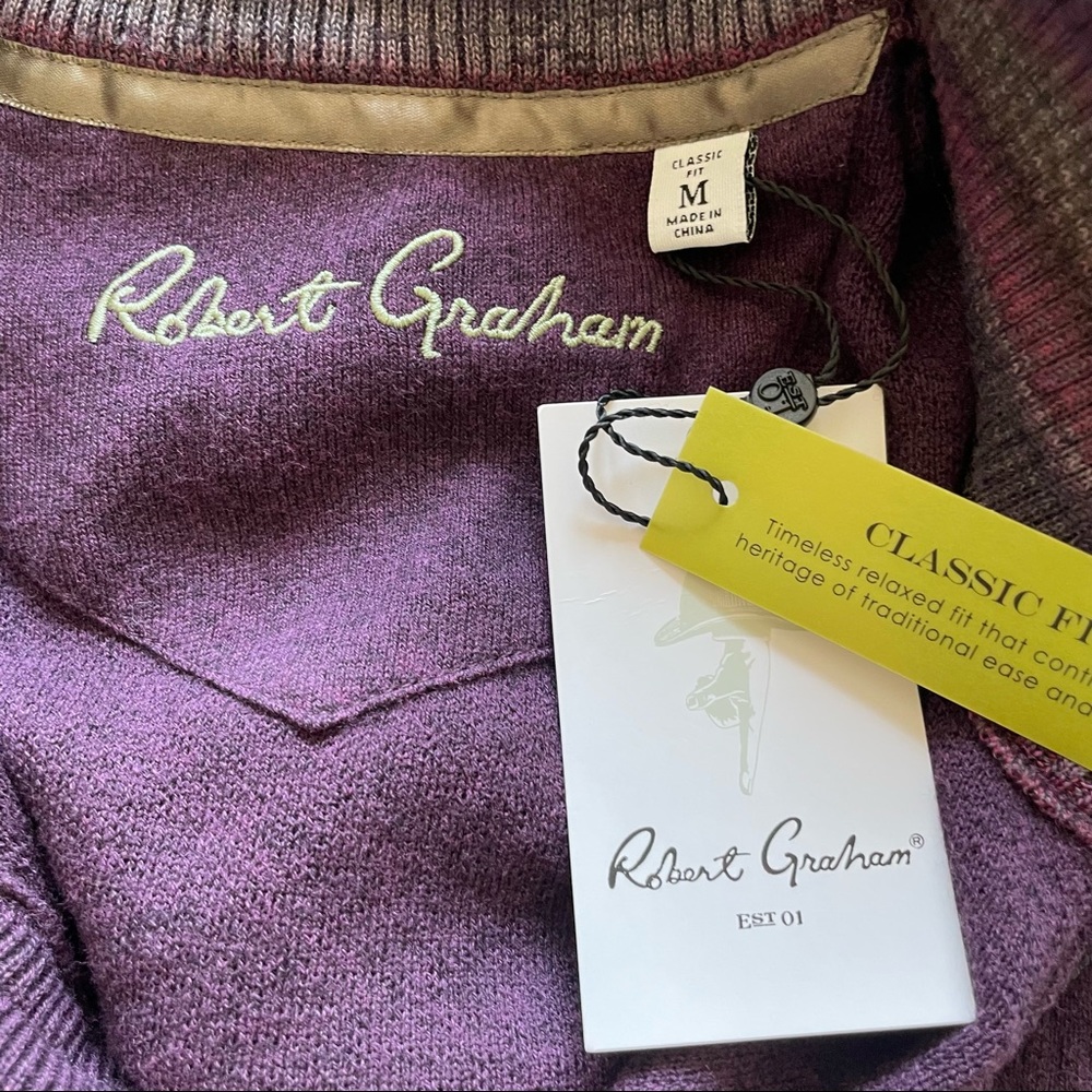Robert Graham Brennand  Half Zip Pullover Sweater Size Medium - Picture 5 of 8